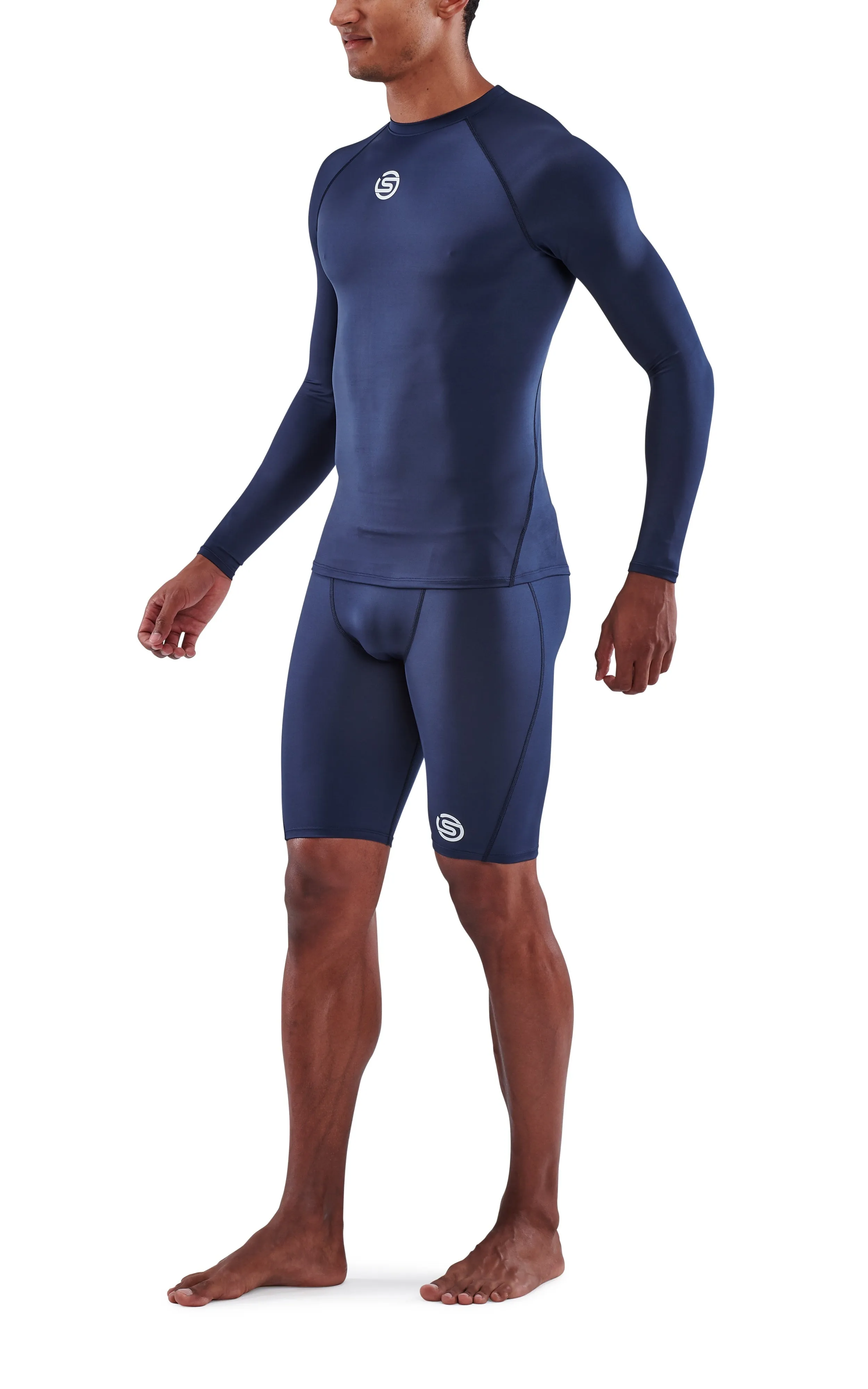 SKINS Men's Compression Long Sleeve Tops 1-Series - Navy Blue