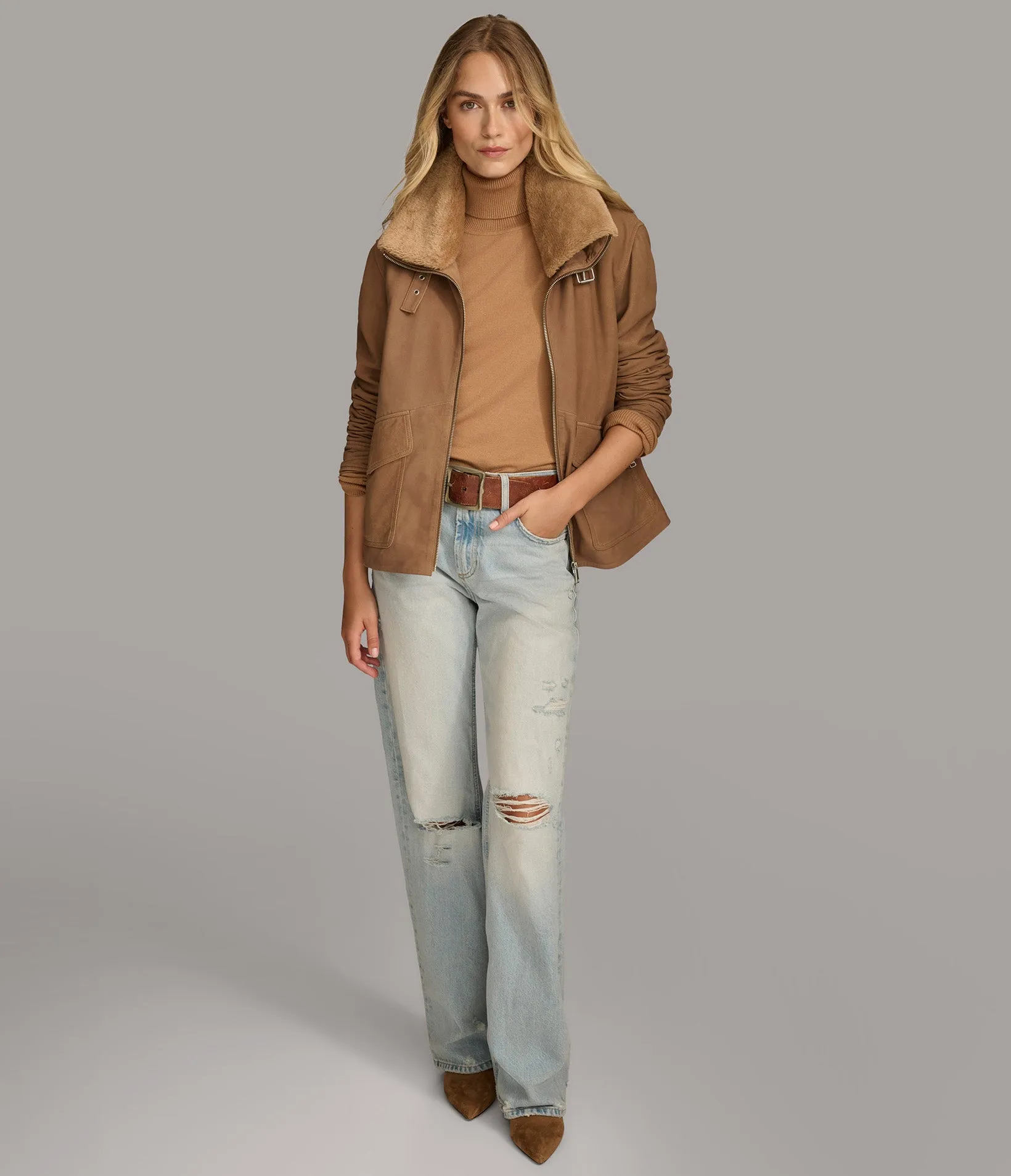 Stormi Faux Shearling Aviator