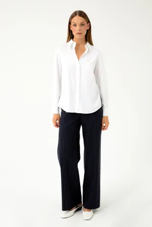 STRAIGTH STRIPED TROUSERS WITH ELASTIC WAISTBAND