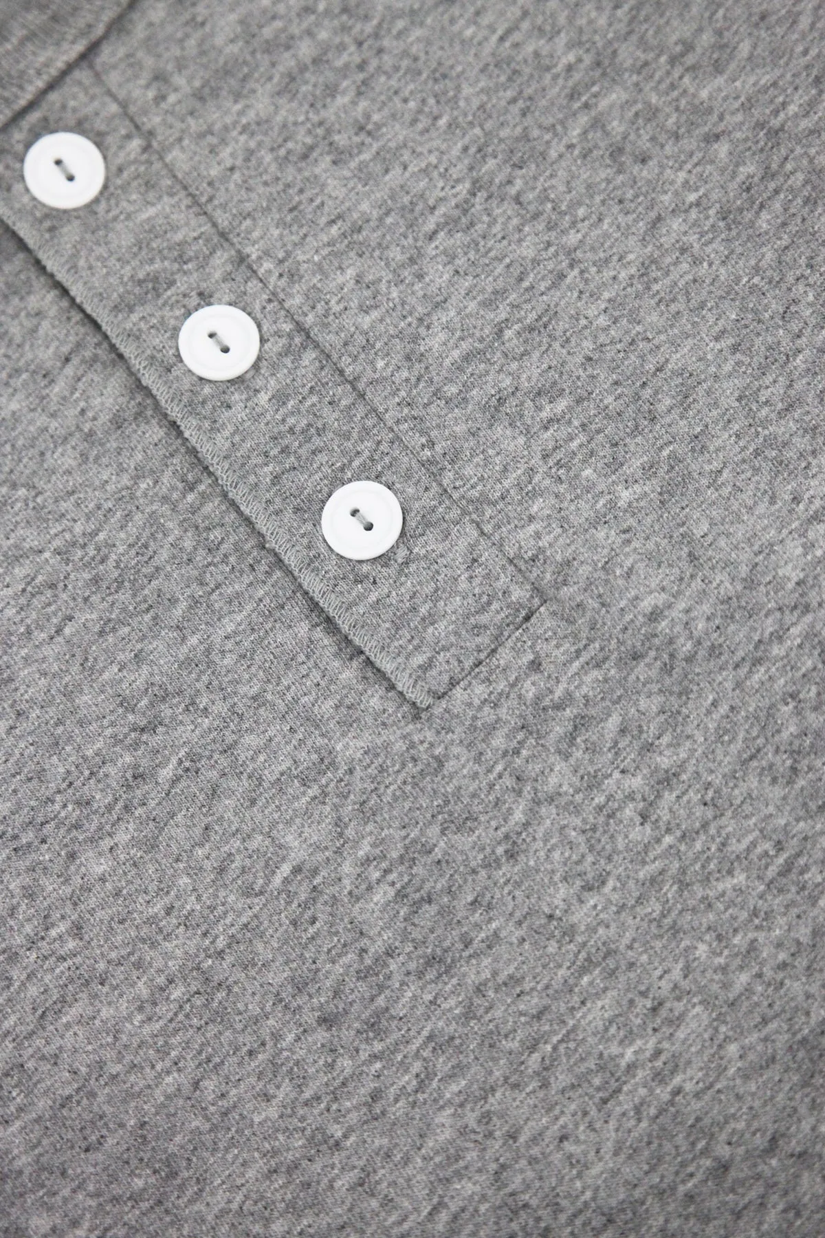 Tubular Knit Henley - Heather Grey