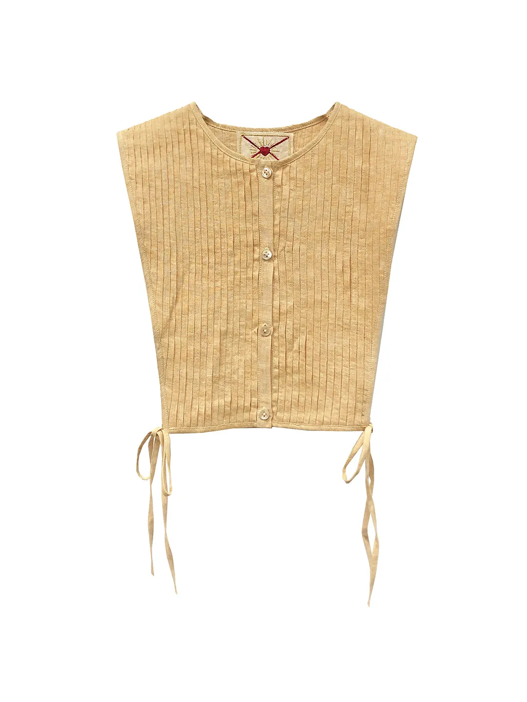 Unlogical Poem Vintage style Pleated Yellow Hemp Smock