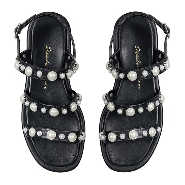 Zoe Black | Pearl embellished sandal